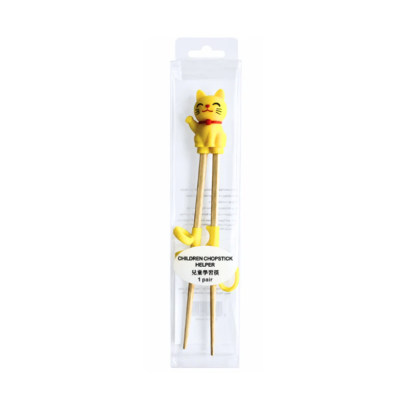 Baguettes pour enfants avec embout en silicone Chat porte-bonheur