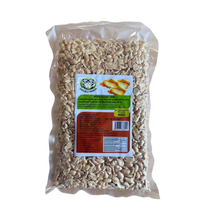 Cacahuètes grillées non salées sans peau – DOUBLE PANDA – 400 g