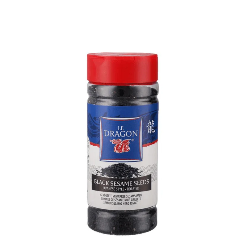 Graines de sésame noires, grillées, en saupoudreuse - LE DRAGON - 130g