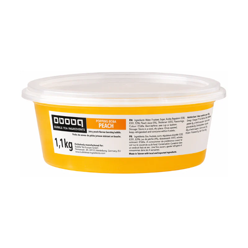 Perles éclatantes saveur pêche pour bubble tea - OBOBA - 1,1kg